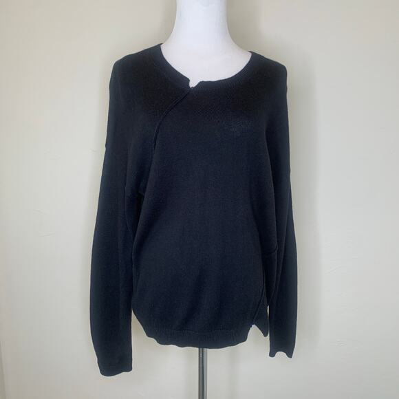 BCBGeneration Black Crew Neck Sweater Patch Elbows Sz XS / S - Picture 1 of 11